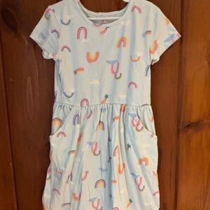 Cat & Jack Blue Dress with Rainbow Print